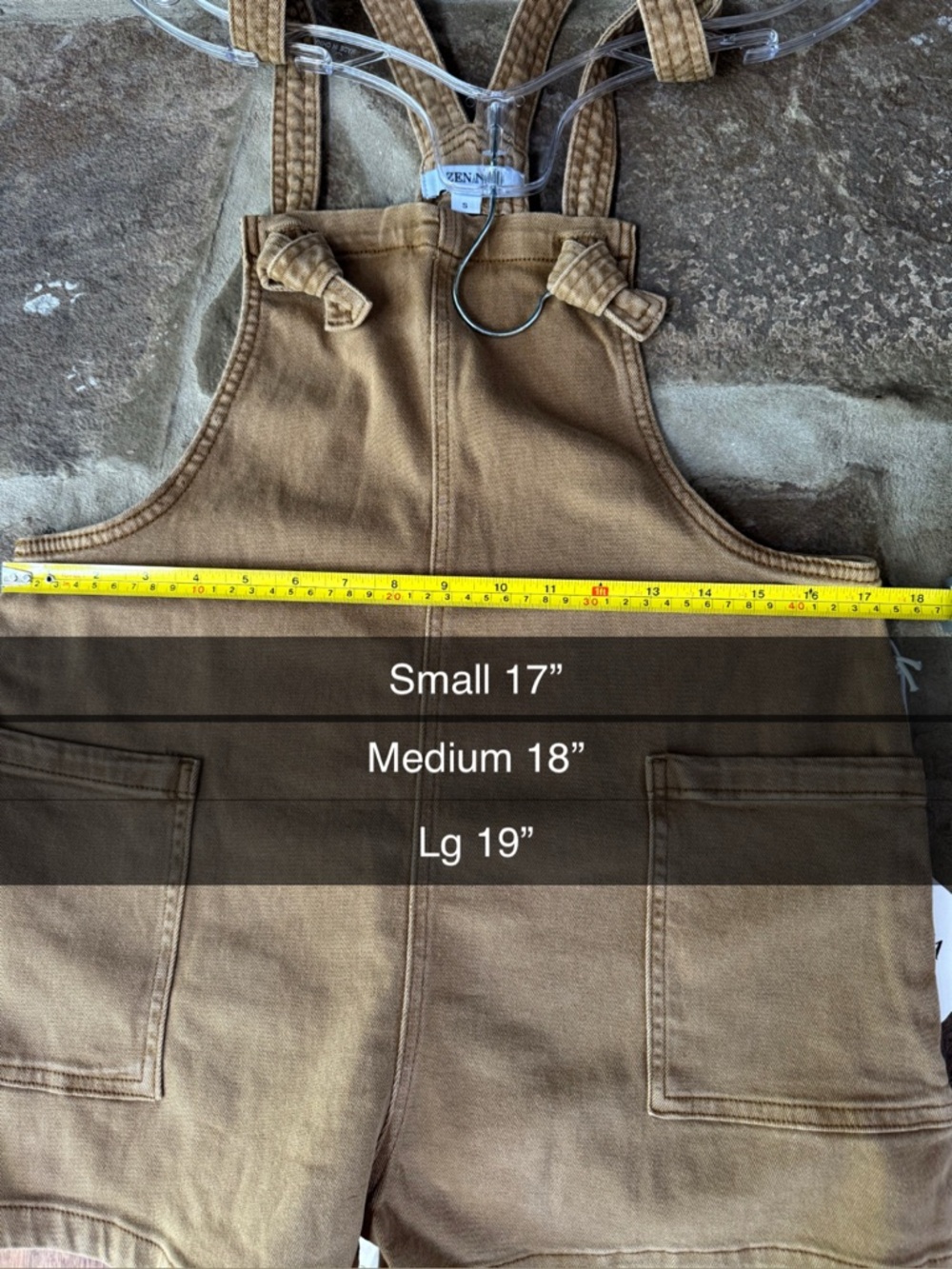 Zenana Outfitters Camel Tan relaxed fit Overalls - Picture 4 of 6